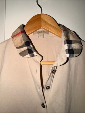 Burberry Beige Trench Coat with Signature Check Collar